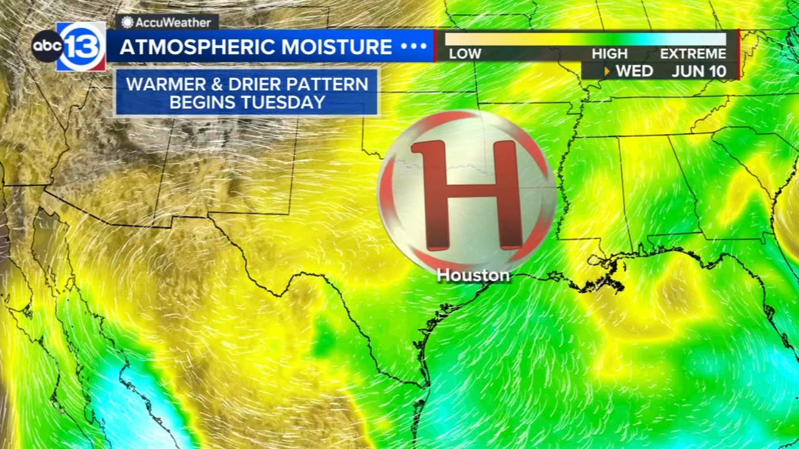 Tracking deeper tropical moisture in the Gulf