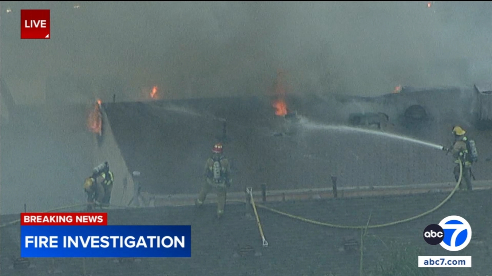 Crews battling fire at church building in South Los Angeles Crews battling fire at church building in South Los Angeles