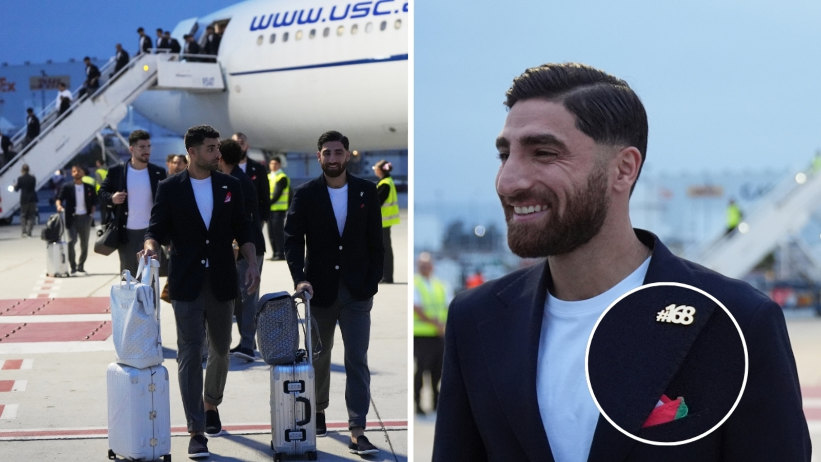 Iran's World Cup players wear pins for victims of deadly strike on school as they arrive in Mexico