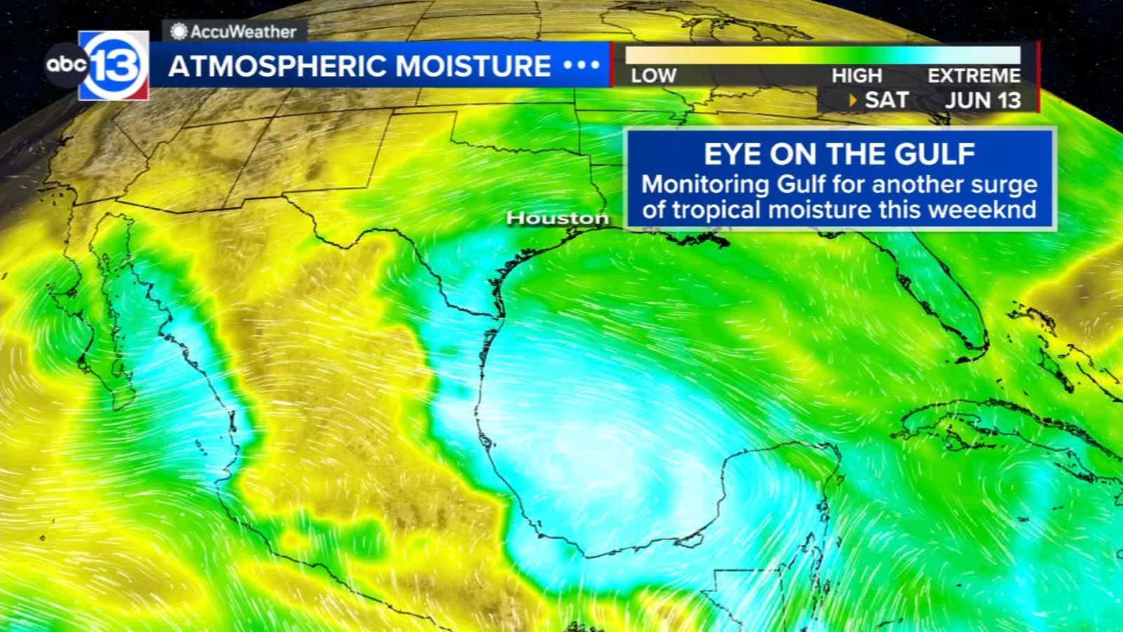 Tracking deeper tropical moisture in the Gulf