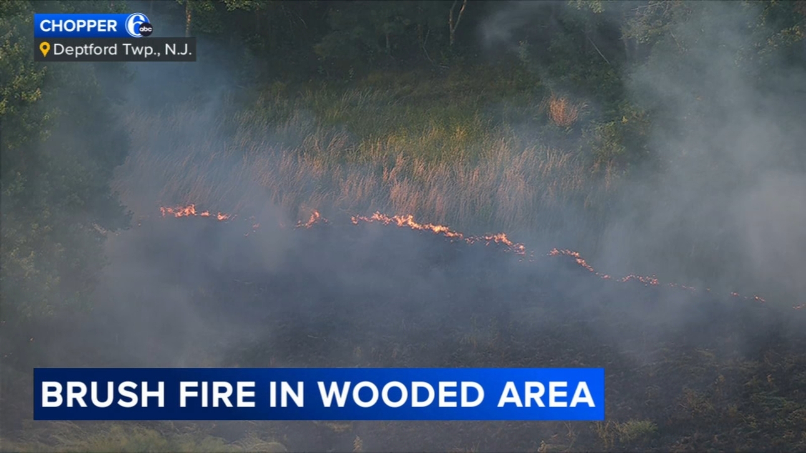 Brush fire breaks out along Hurffville Road in Deptford Township ...