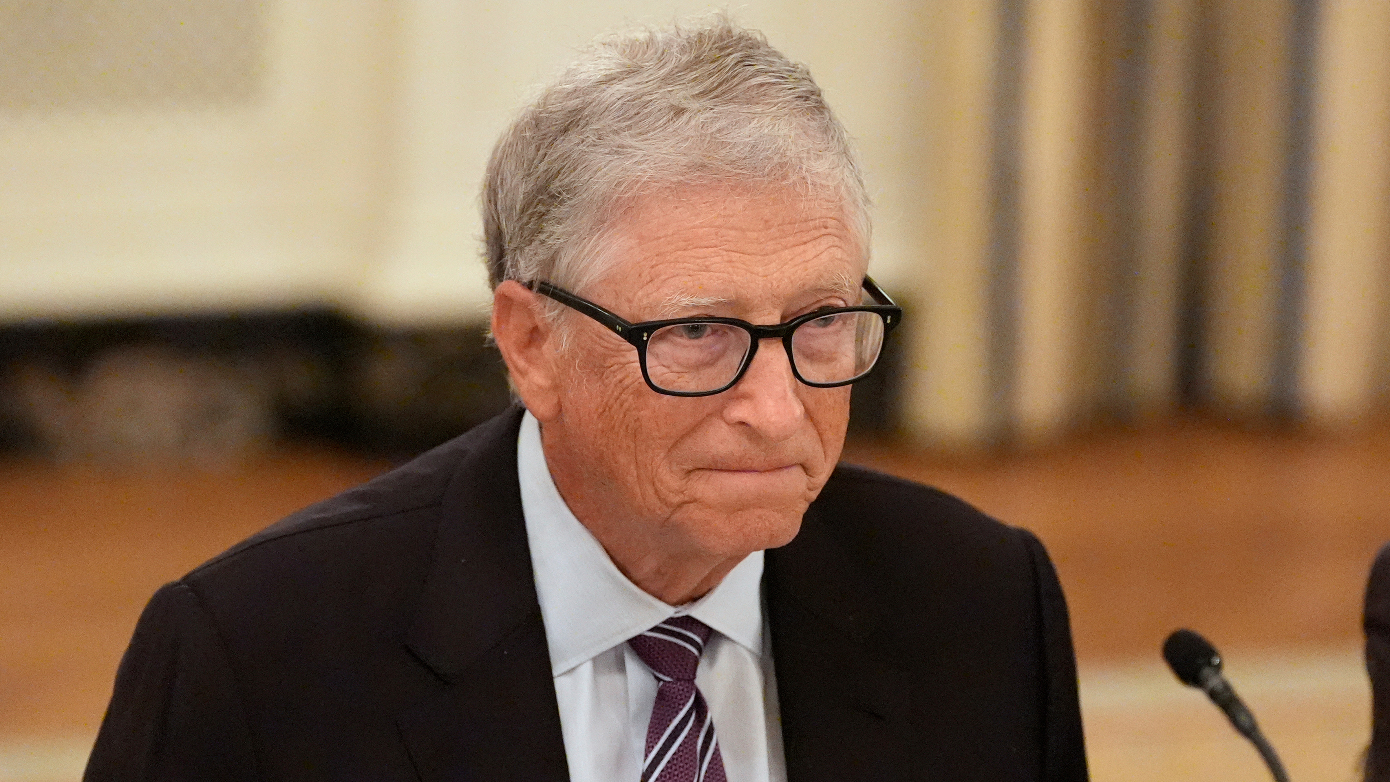Microsoft's Bill Gates attends a dinner with President Donald Trump in the State Dining Room of the White House, Sept. 4, 2025, in Washington.