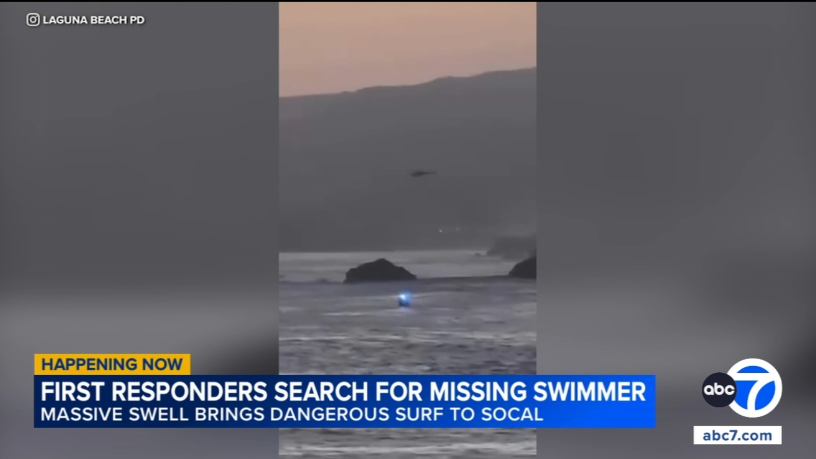 Search underway for young girl after mother, children swept into ocean in Laguna Beach
