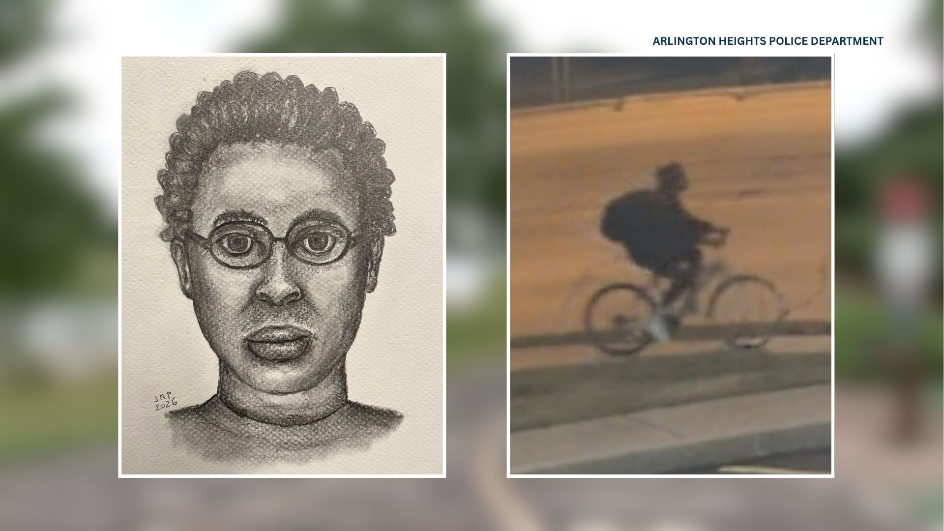 Arlington Heights police released sketches of the man suspected of attacking a woman on Sunday, June 7.
