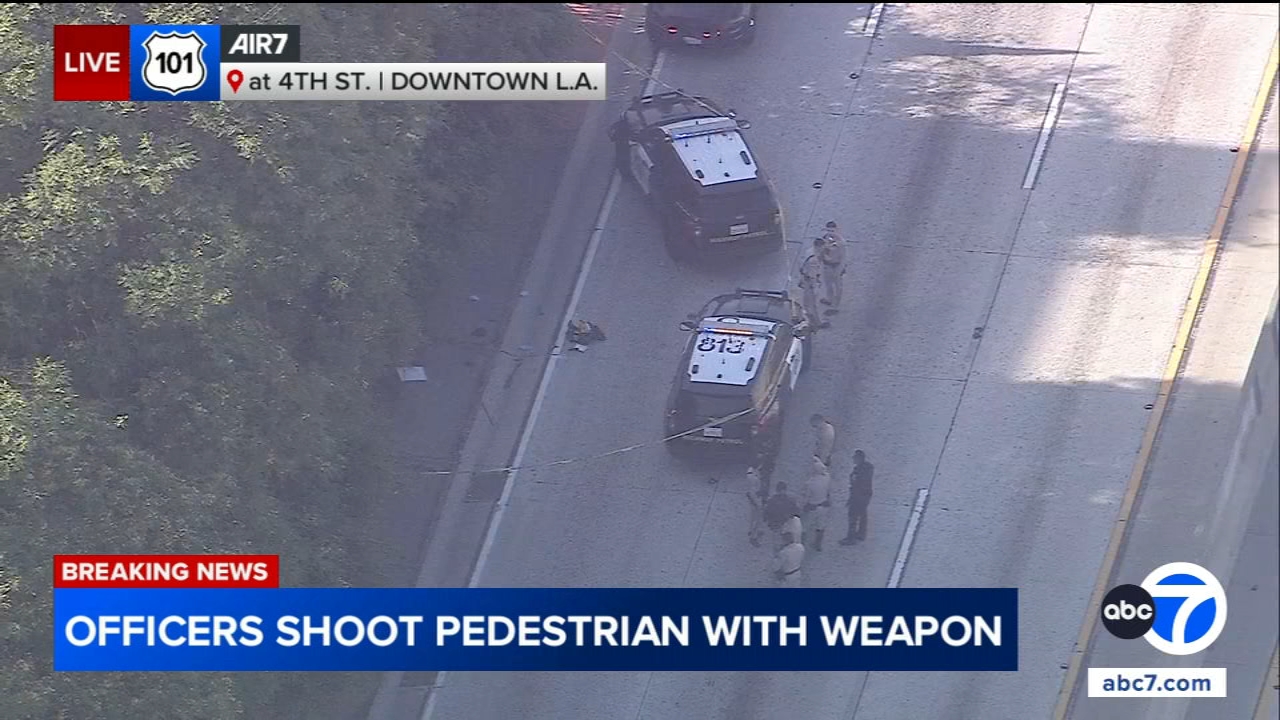 CHP shooting shuts down northbound side of 101 Freeway in downtown LA