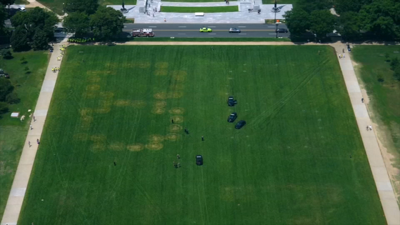 Police investigating after giant '86 47' found marked on National Mall