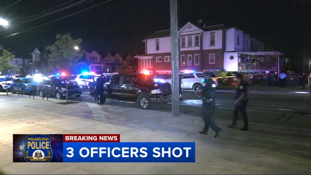 Three Philadelphia police officers were injured during a shooting in the city's Wynnefield section