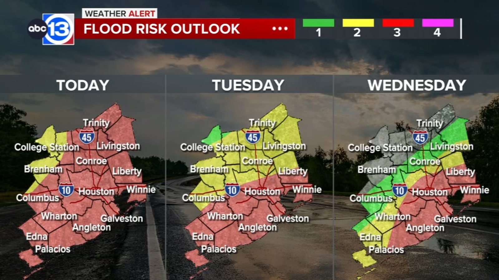 Houston Weather: ABC13 Weather Alert: Flood Watch in effect through ...
