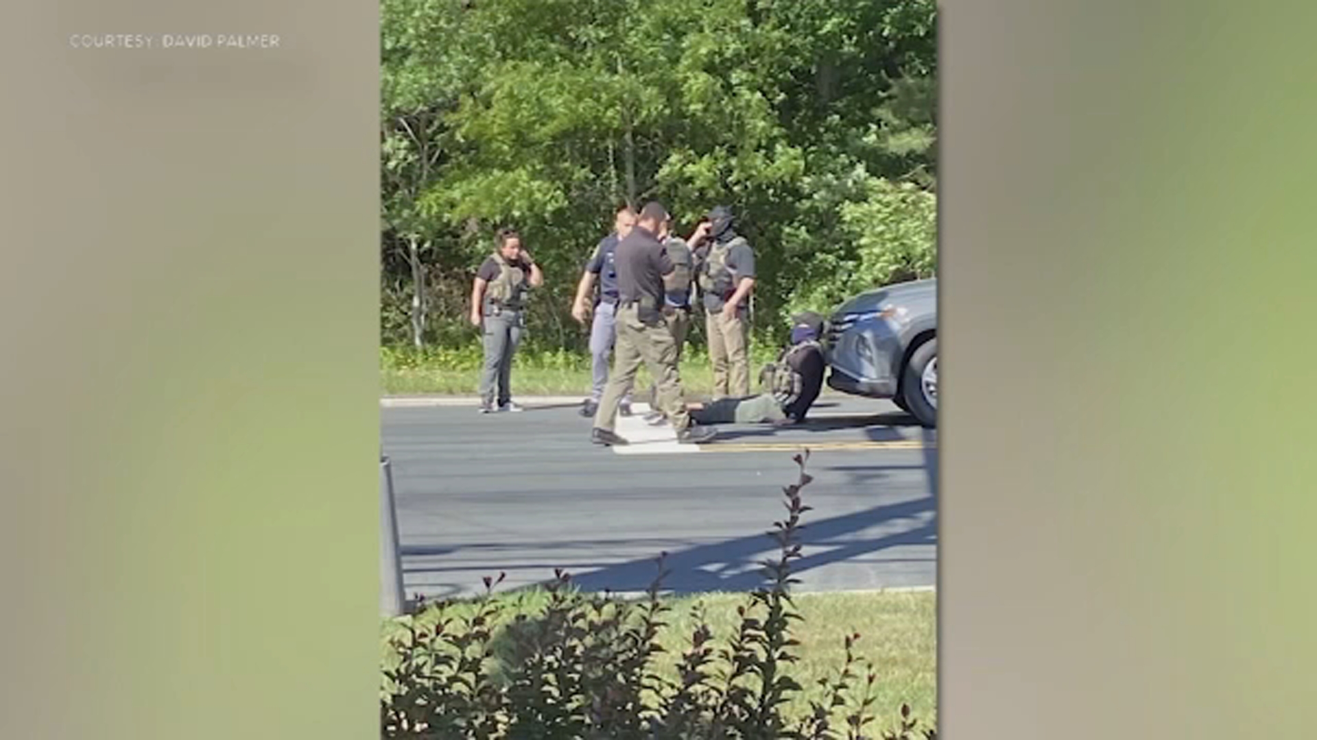 Pictured: The aftermath of an incident involving ICE agents in Manahawkin, New Jersey, on June 15, 2026.