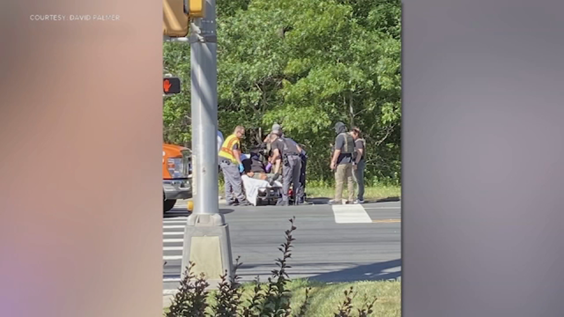Pictured: The aftermath of an incident involving ICE agents in Manahawkin, New Jersey, on June 15, 2026.