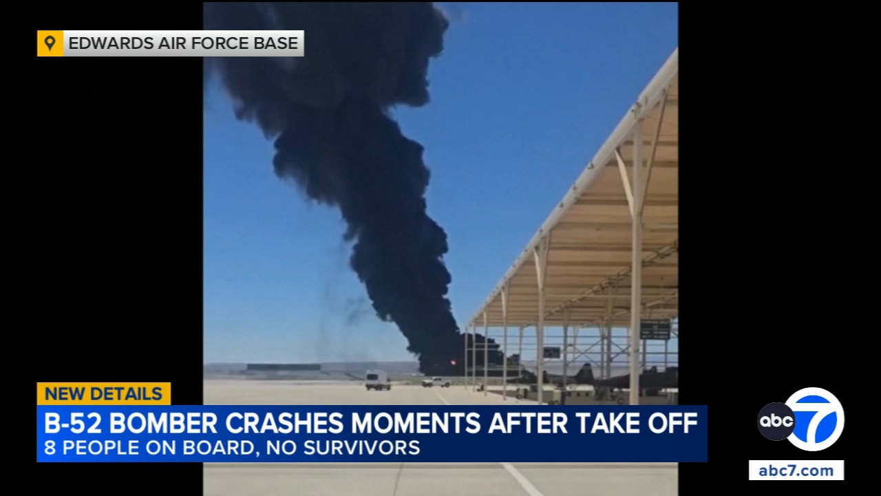 8 people killed in B-52 bomber crash during 'routine test mission,' Edwards Air Force Base confirms