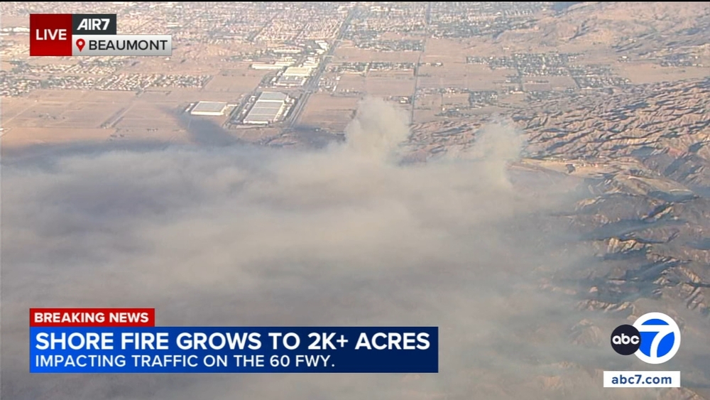 Riverside County brush fire grows to 2,600 acres