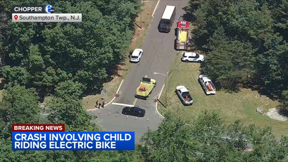 Crash in Burlington County reportedly involves child on e-bike
