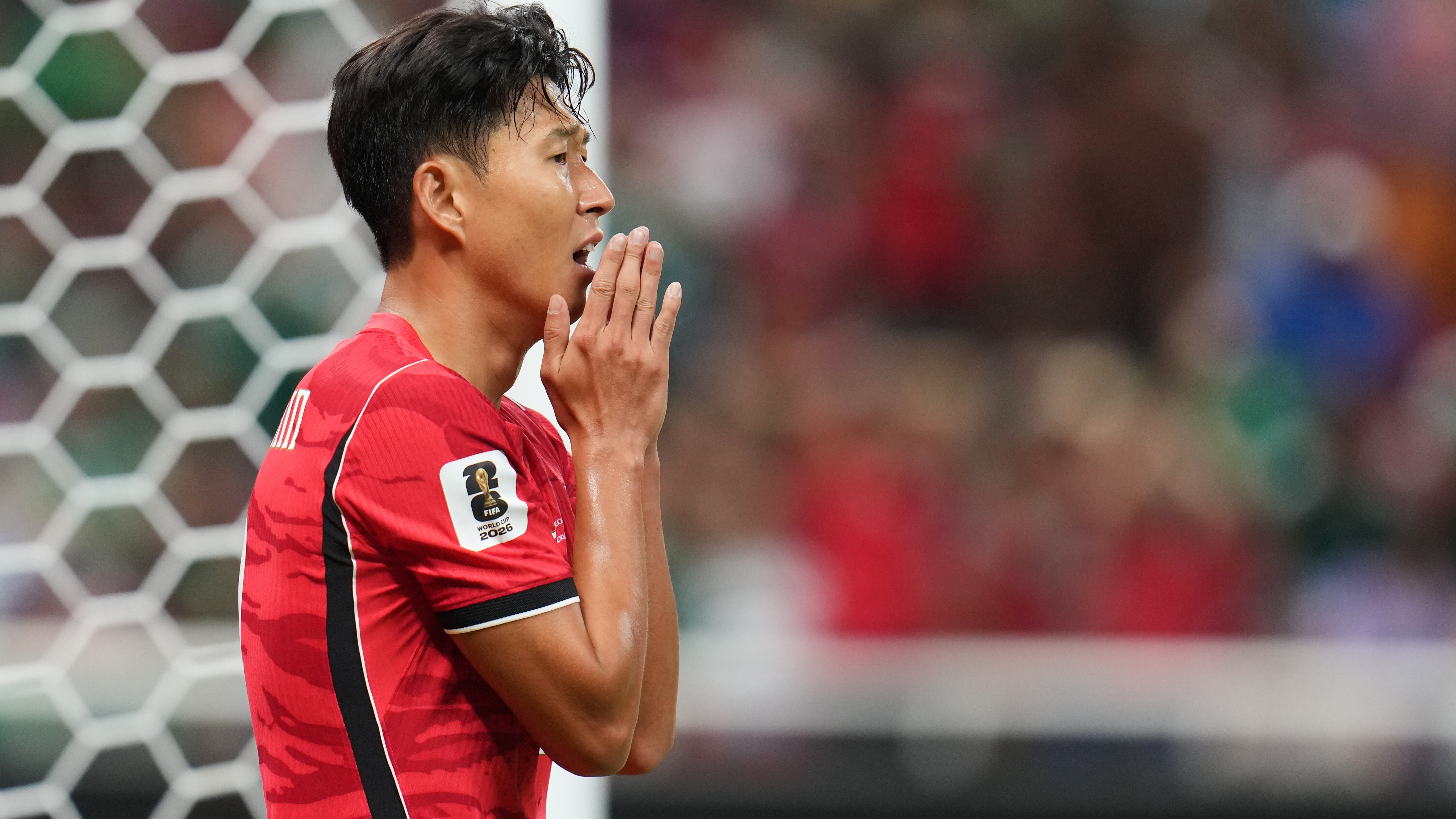 South Korea's Son Heung-min reacts during the World Cup Group A soccer match between South Korea and Czechia in Zapopan, near Guadalajara, Mexico, Thursday, June 11, 2026.
