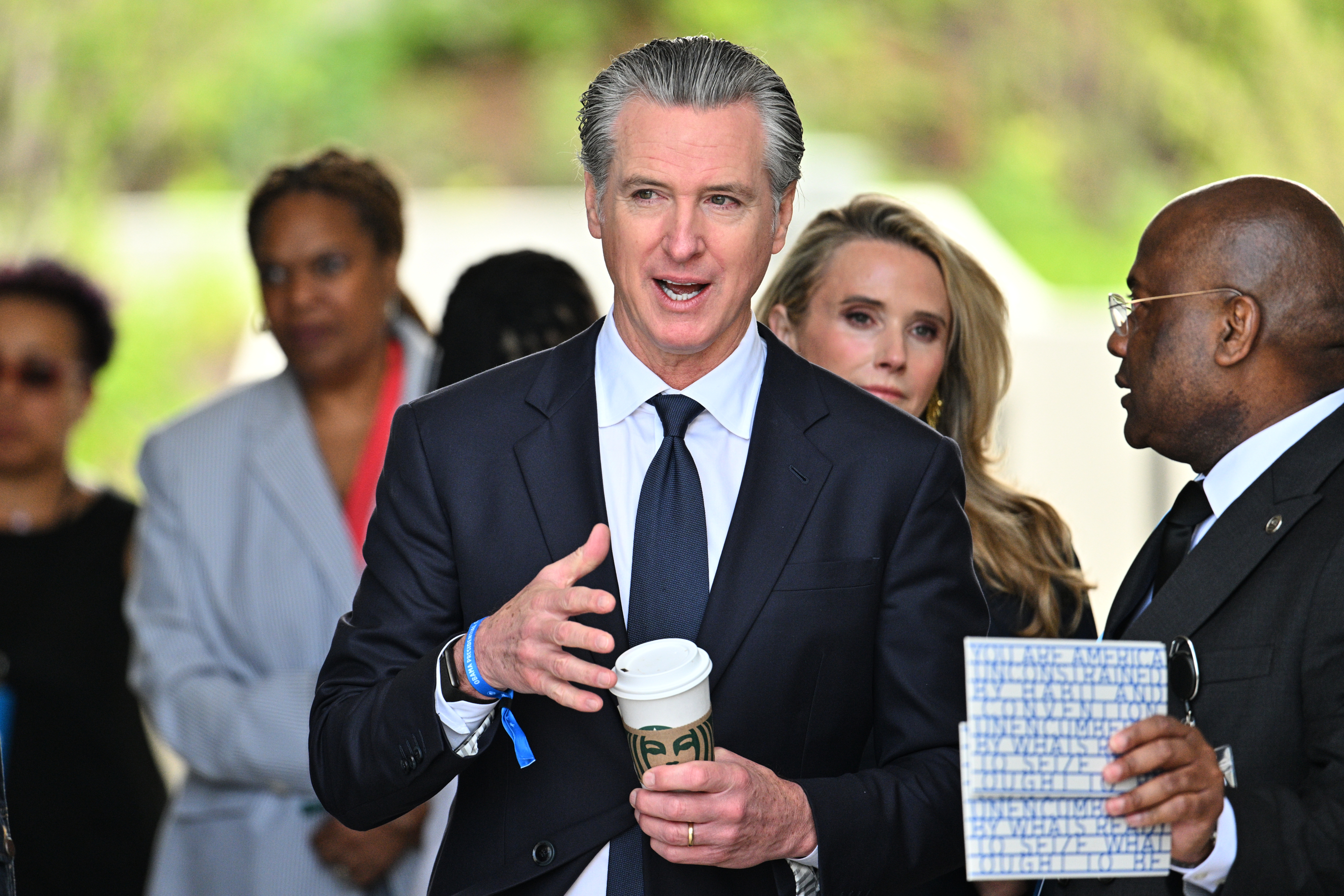 California Gov. Gavin Newsom arrives ahead of the Obama Presidential Center dedication ceremony Thursday, June 18, 2026, in Chicago.