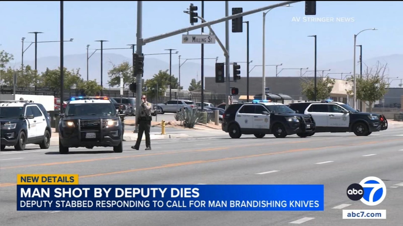 Suspect shot, killed after stabbing LA County sheriff's deputy in Lancaster area