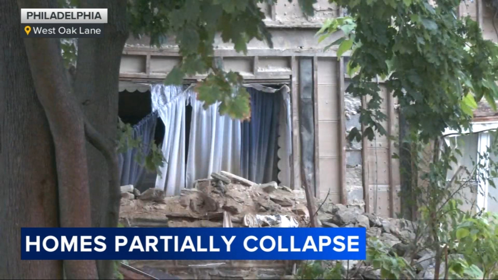 2 homes partially collapse in West Oak Lane section of Philadelphia ...