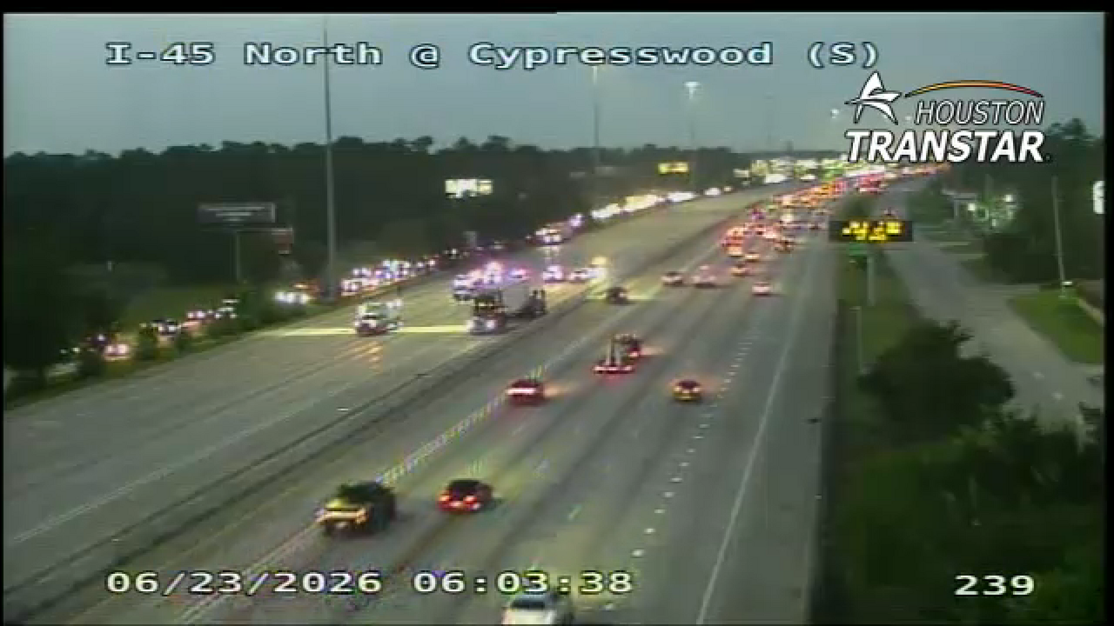 Person killed in 18-wheeler crash on I-45 NB before Cypresswood, HCSO says; some lanes reopened