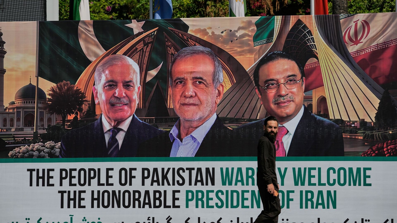 Iranian president lands in Pakistan as US-Iran teams work to finalize a war-ending deal
