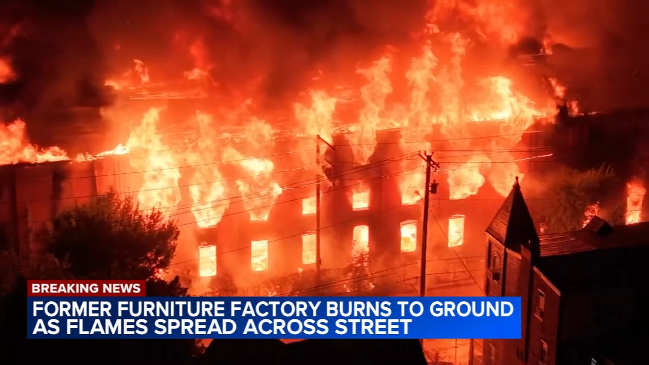 'The biggest fire I've ever seen': Massive 6-alarm blaze burns former furniture factory in Allentown