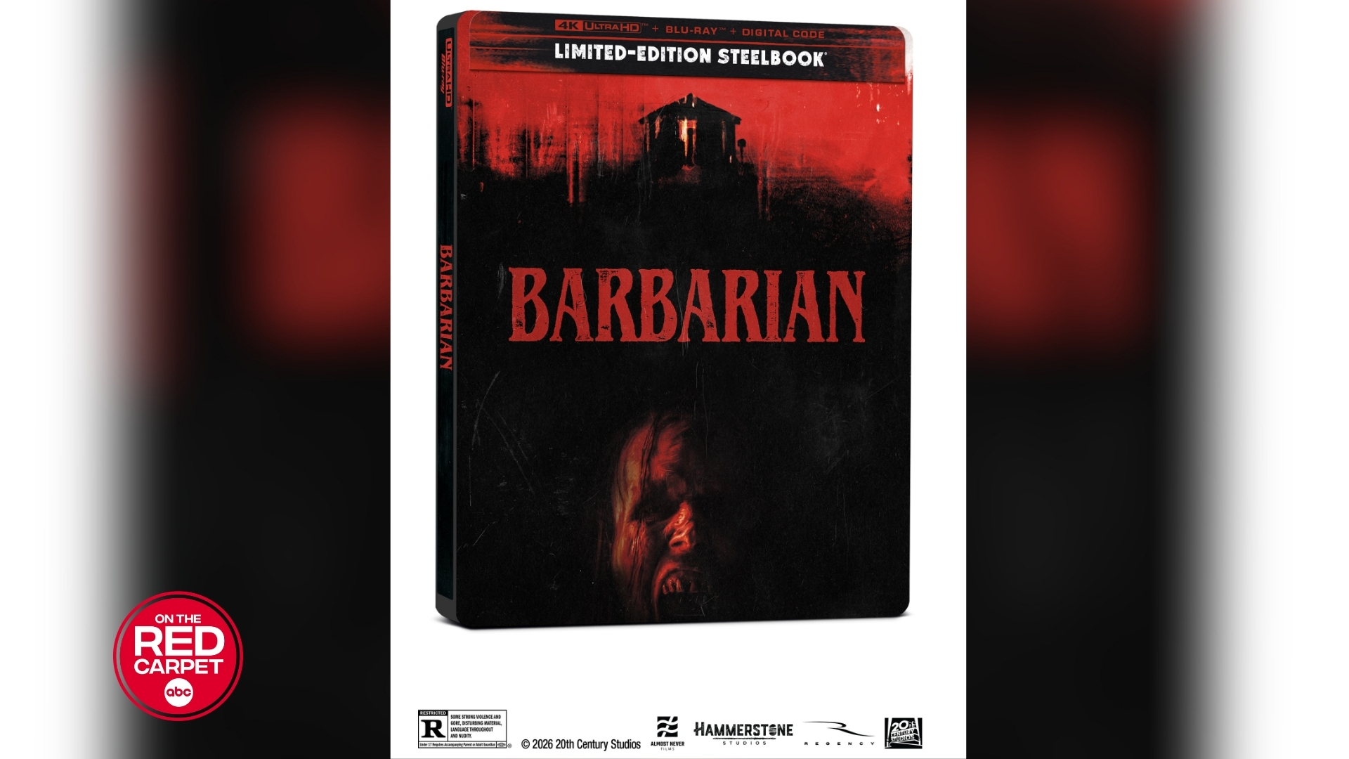 Limited edition cover of 4K Ultra HD + Blu-ray SteelBook for Zach Cregger's hit horror movie "Barbarian."