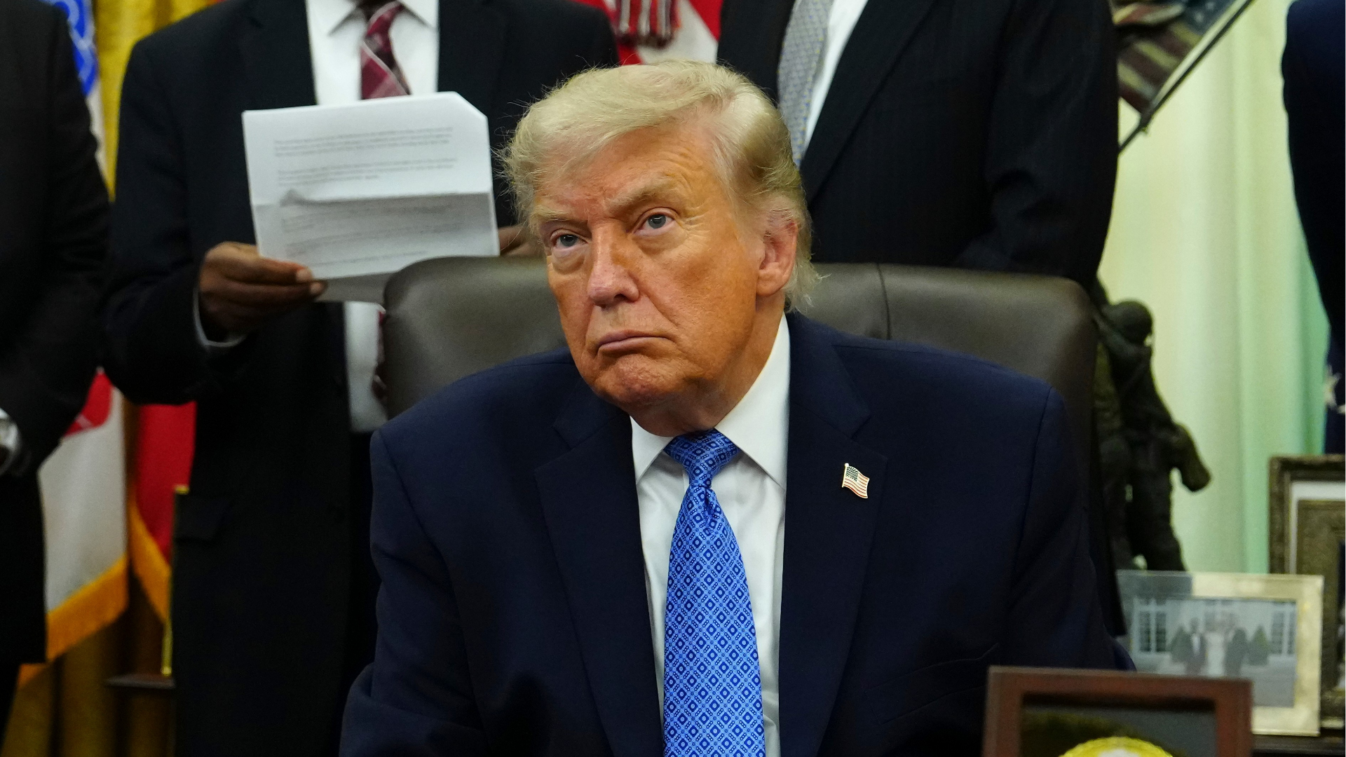 President Donald Trump is pictured in the Oval Office of the White House, Friday, June 26, 2026, in Washington.