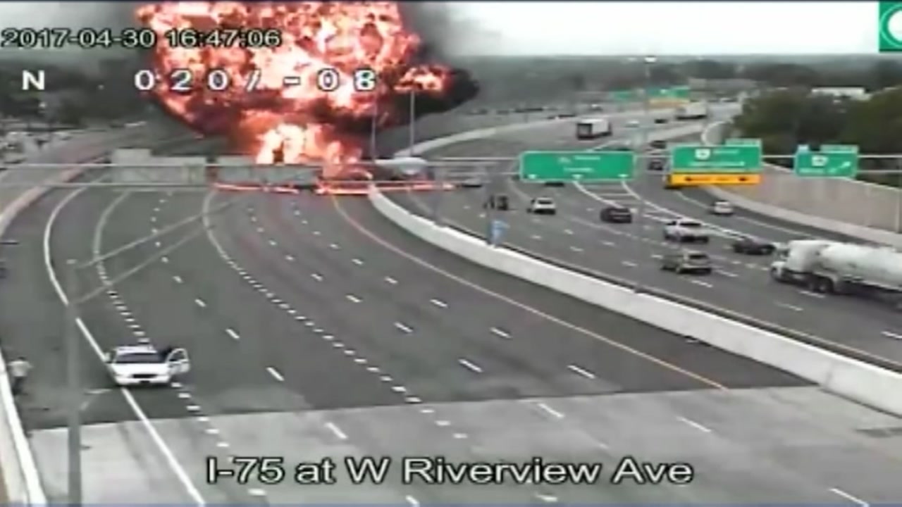 Wrong way driver causes massive highway explosion
