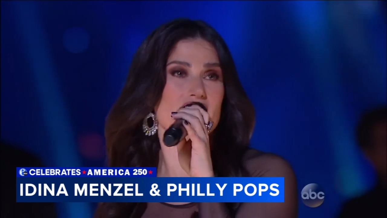Idina Menzel performing with the Philly Pops to celebrate America's 250th birthday