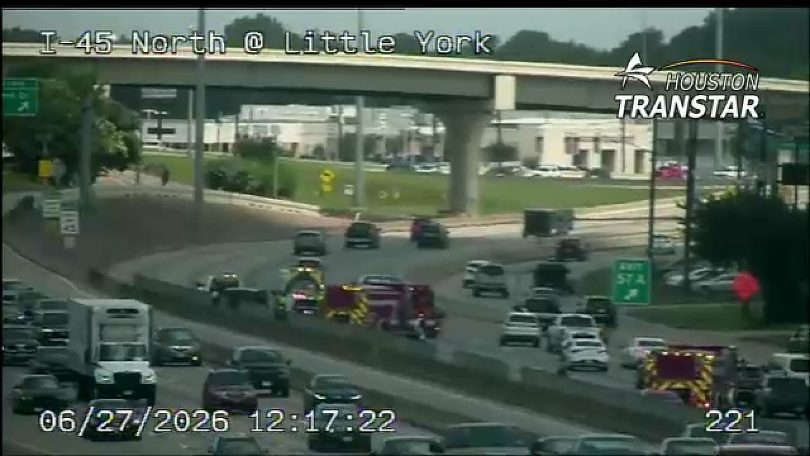 13 Alert Traffic: Multiple NB lanes closed on IH-45 at Little York due to crash: Houston TranStar