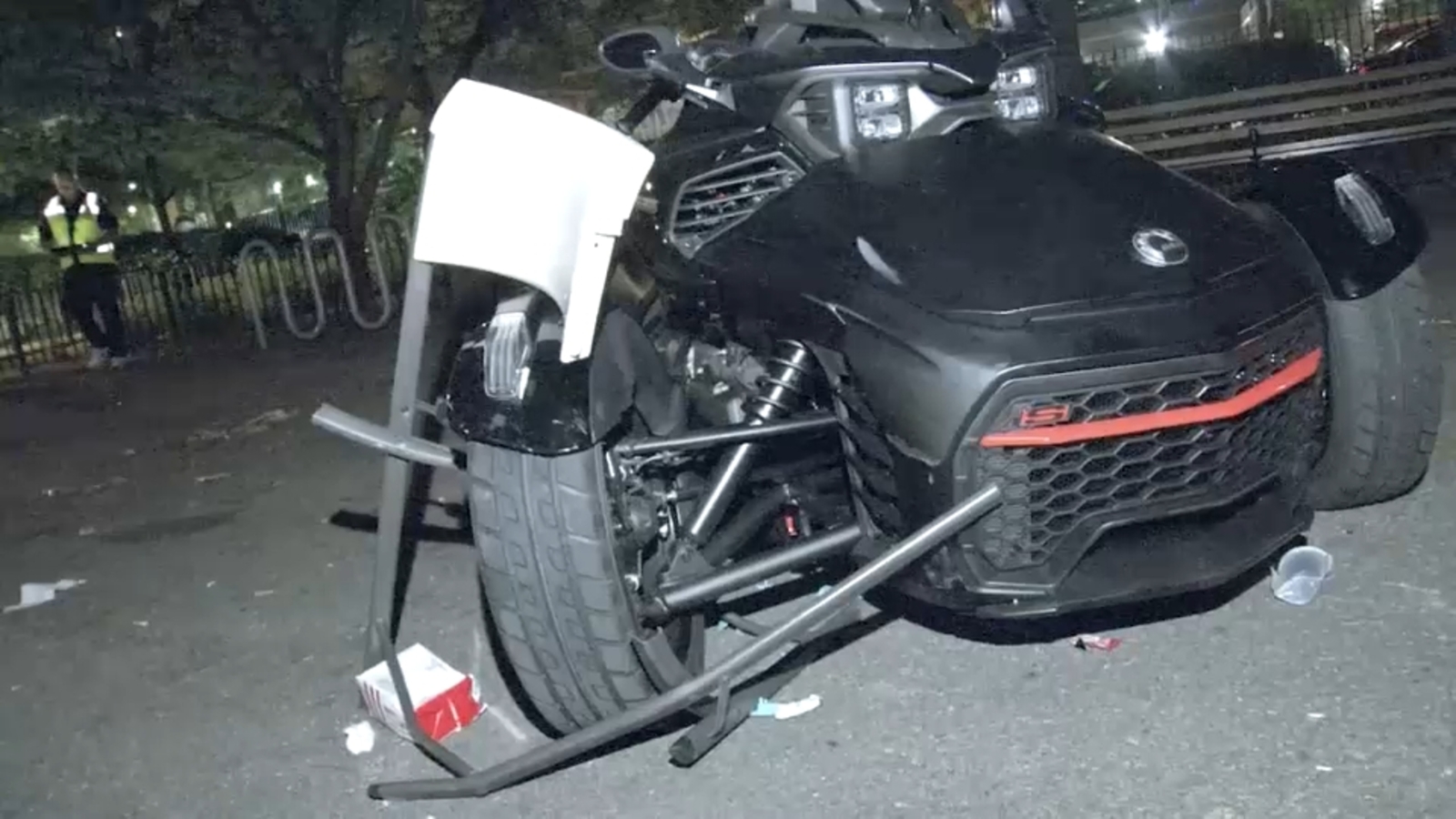 9 injured when motorcycle strikes group inside Brooklyn park