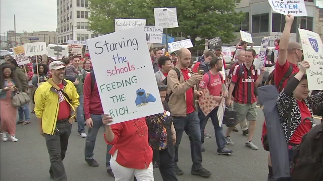 Hundreds of Philadelphia teachers stage 'Day of Action' protest