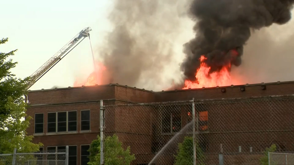 Massive fire erupts in Milwaukee school
