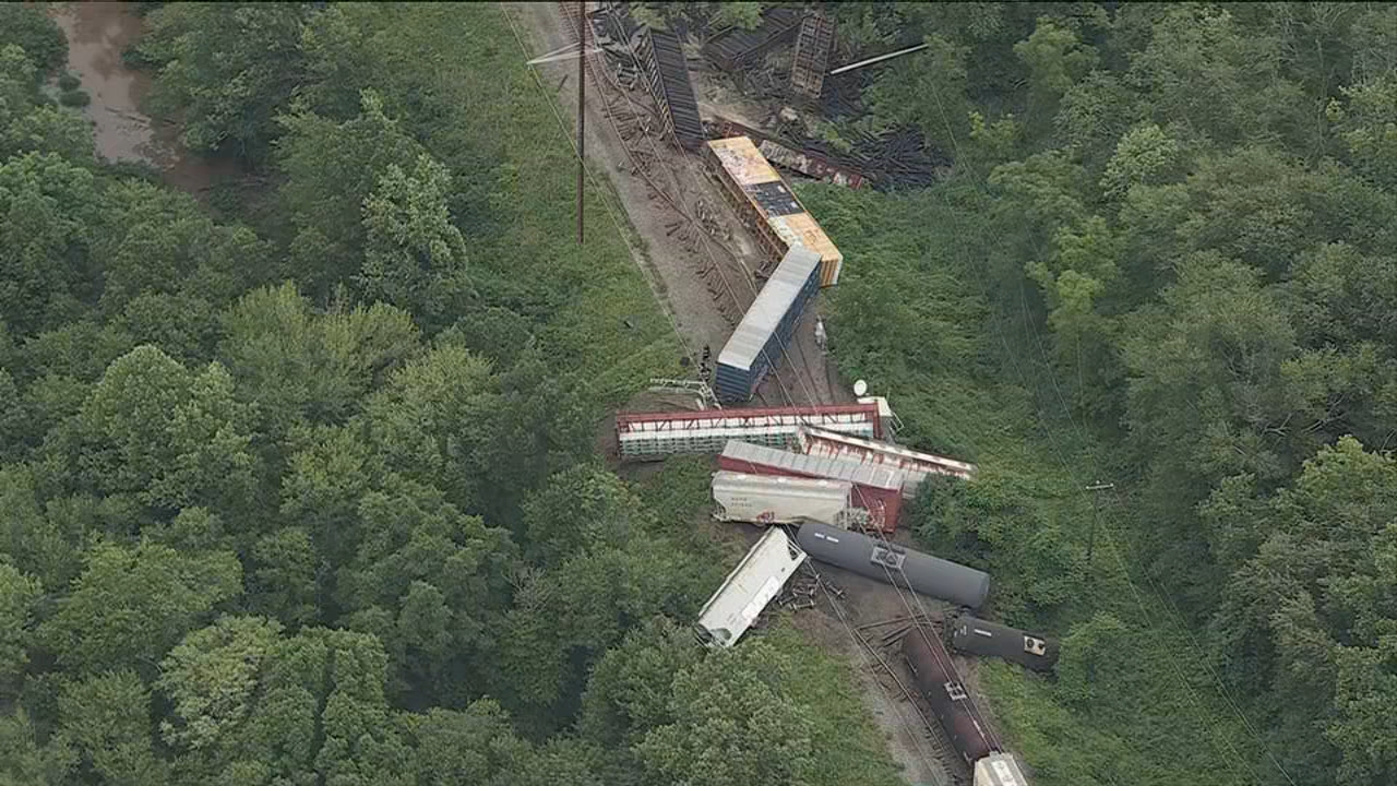 More than a dozen freight train cars derail in Bensalem; no hazmat