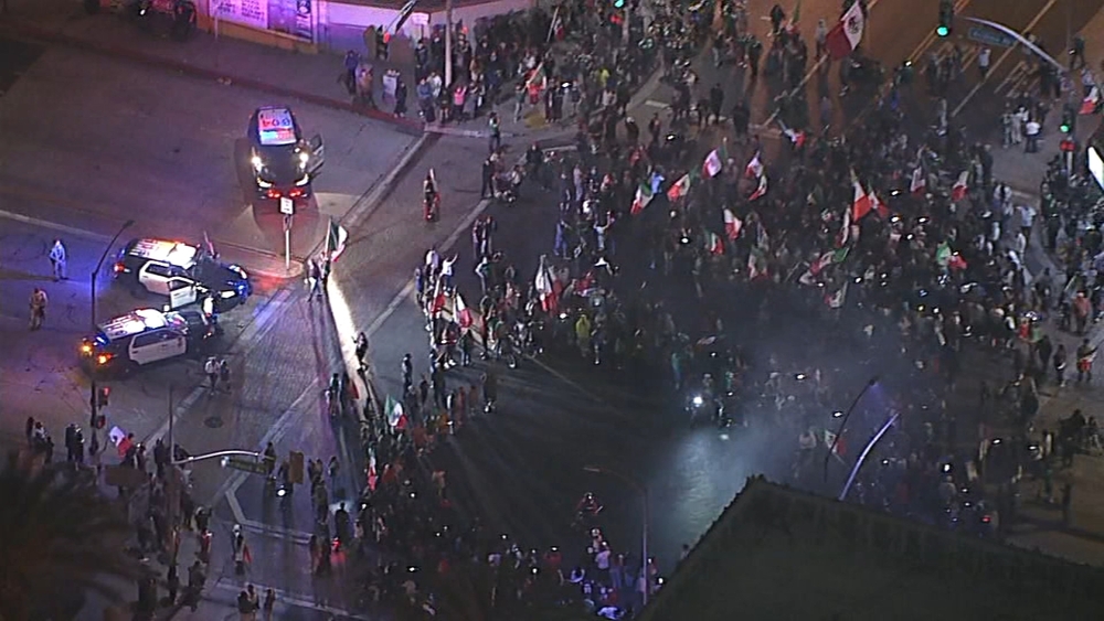 Mexico's World Cup knockout win sparks celebrations across LA