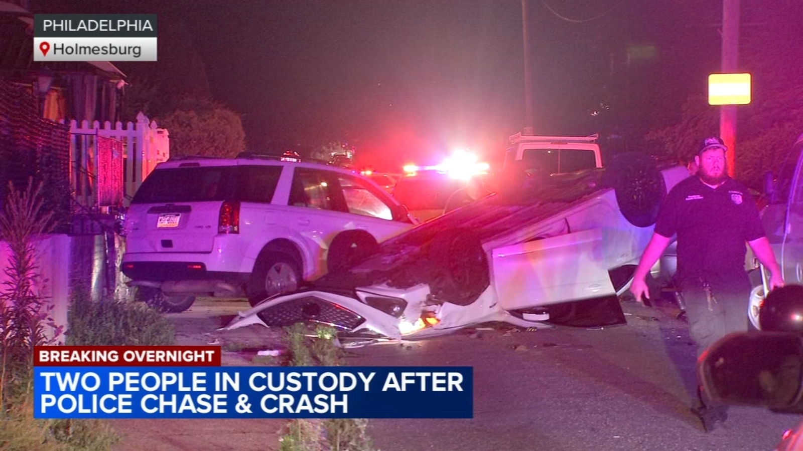 2 in custody after police chase, crash in Philadelphia's Holmesburg ...