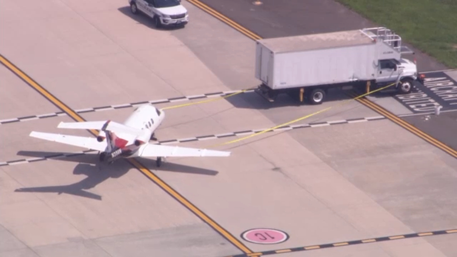 Corporate jet, box truck collide on taxiway at RDU; no injuries reported