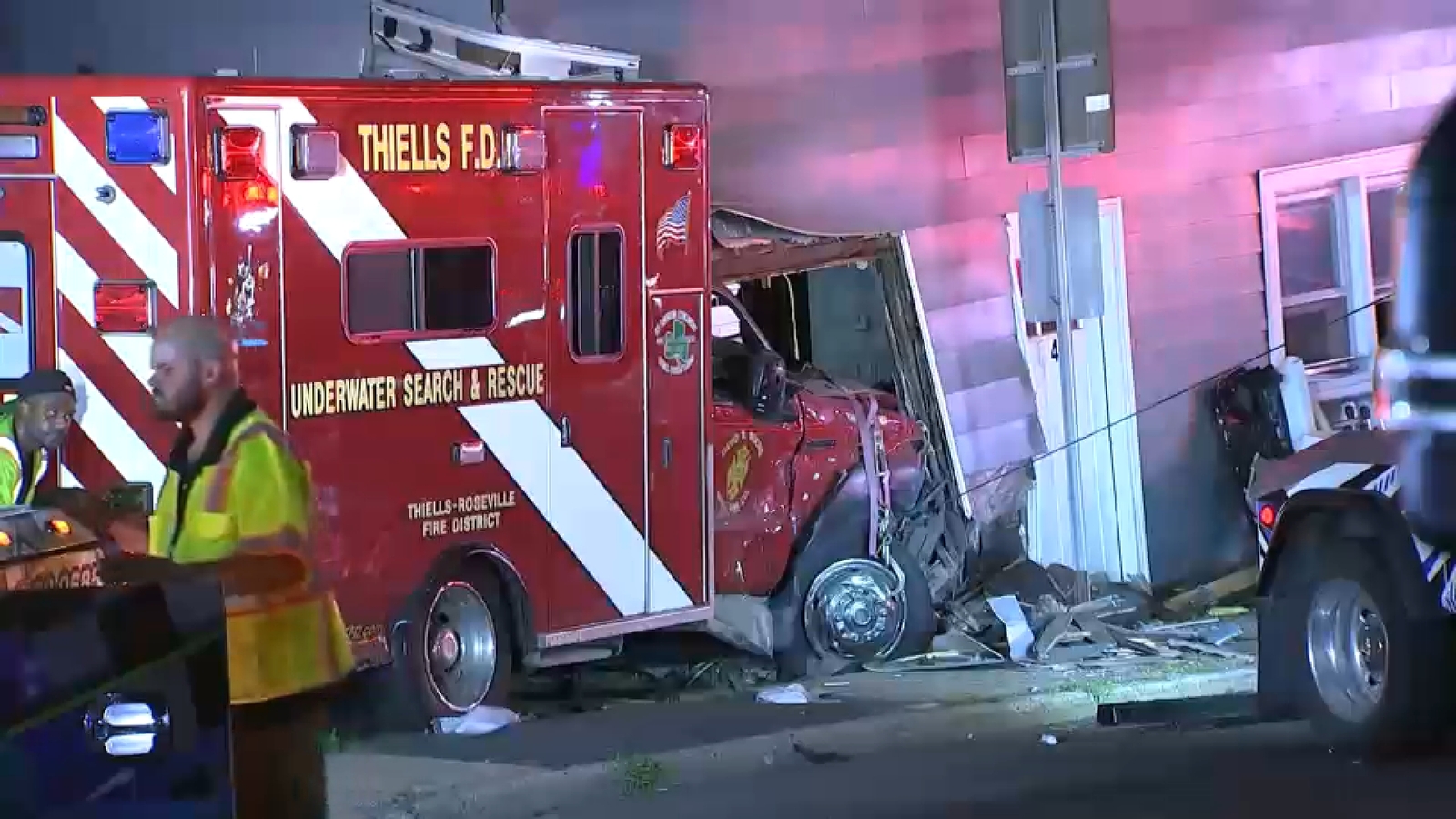 Fire truck crashes into apartment building in West Haverstraw, Rockland County