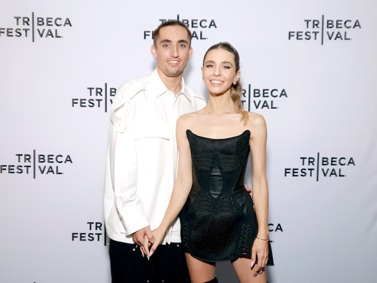 Ivan Beerkus and Angela Nikolau attend Netflix's Skywalkers: A Love Story Tribeca Film Festival Premiere, June 12, 2024 in New York City.