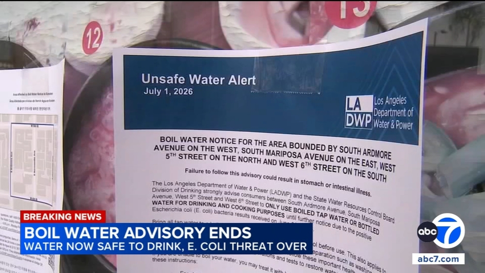 Boil Water Notice ends for Koreatown after E. coli threat
