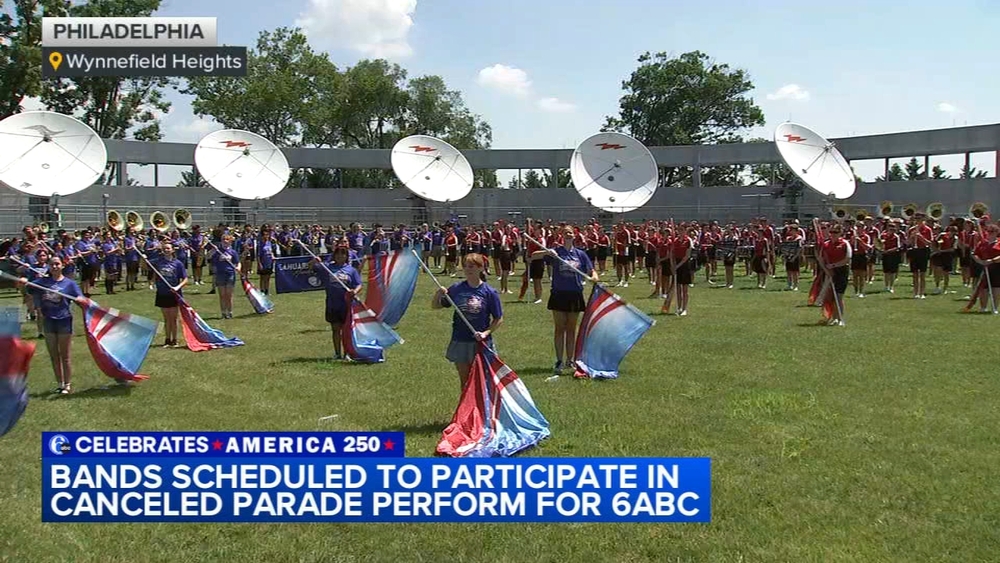 Bands set to participate in canceled July 4th parade perform for 6abc