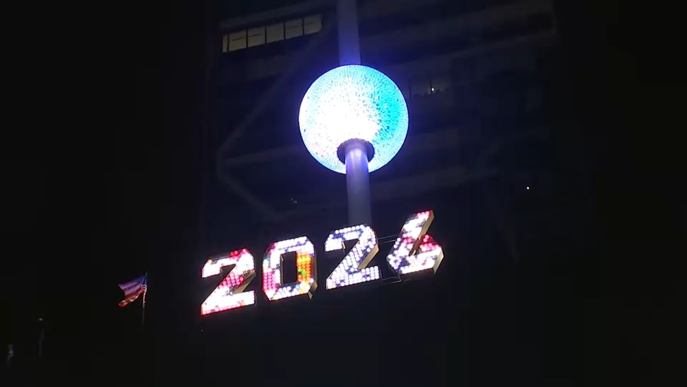 New York City's Times Square ball to drop 8 times including at midnight