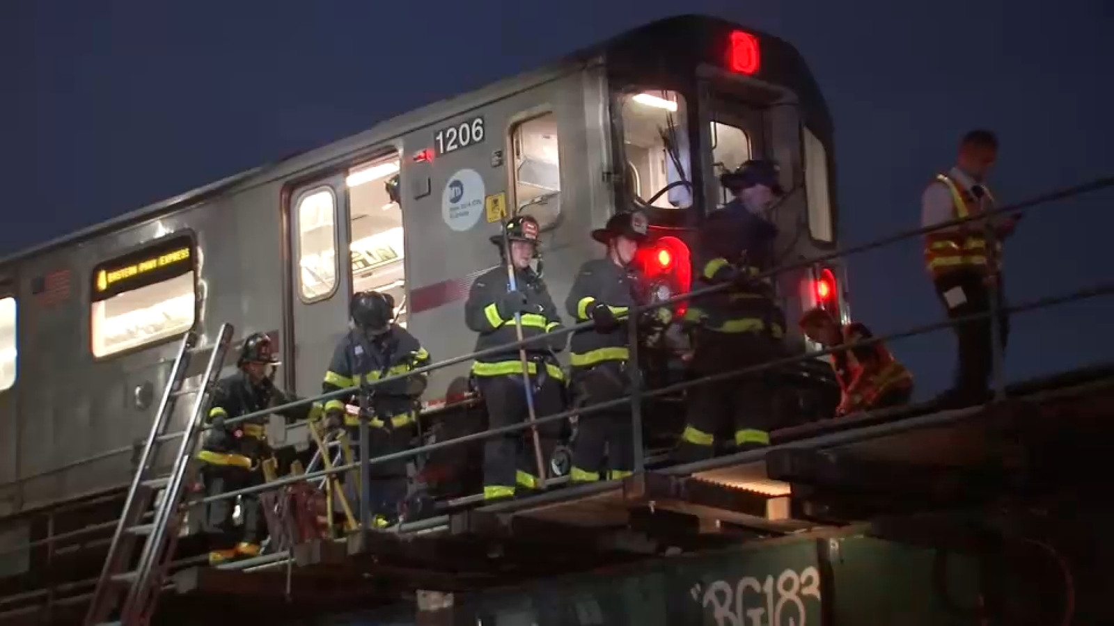 Tree crashes into No. 4 train subway car in Bronx, injuring operator; portion of line suspended