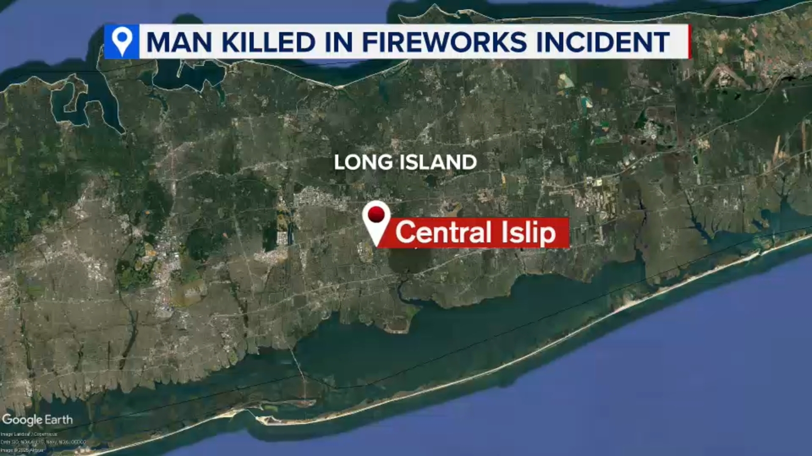 Man killed in his Central Islip backyard after exploding firework blows up in his face
