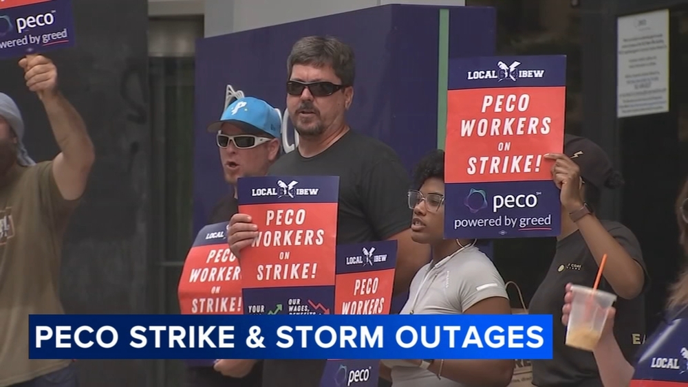 Negotiations continue amid first-ever PECO workers strike after storms knock out power