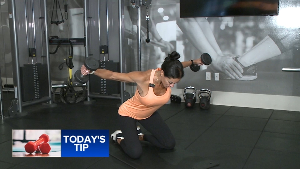 Fitness Tip: Front arm raise with a hinge and reverse fly