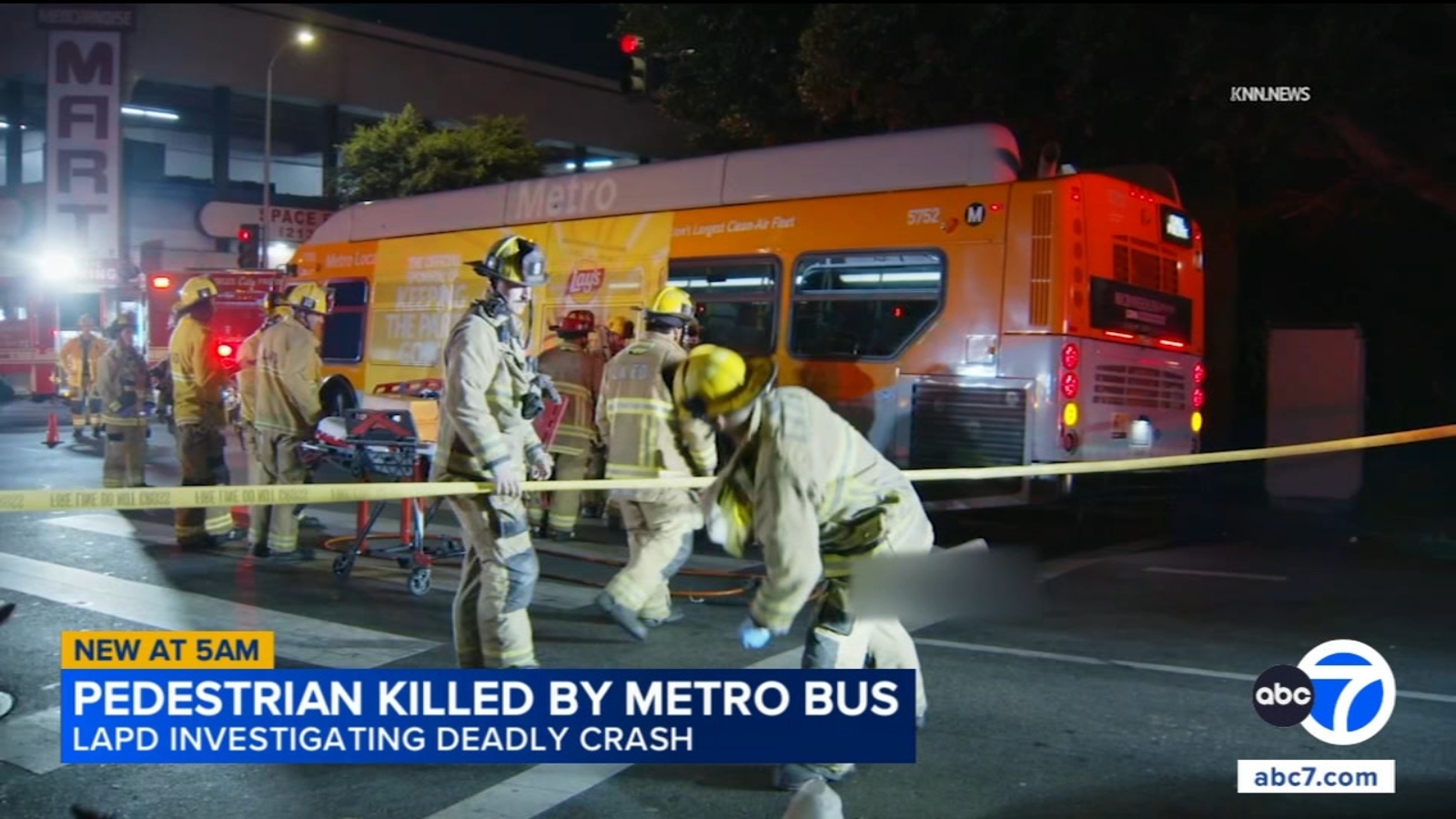 Pedestrian struck, killed by Metro bus in downtown Los Angeles