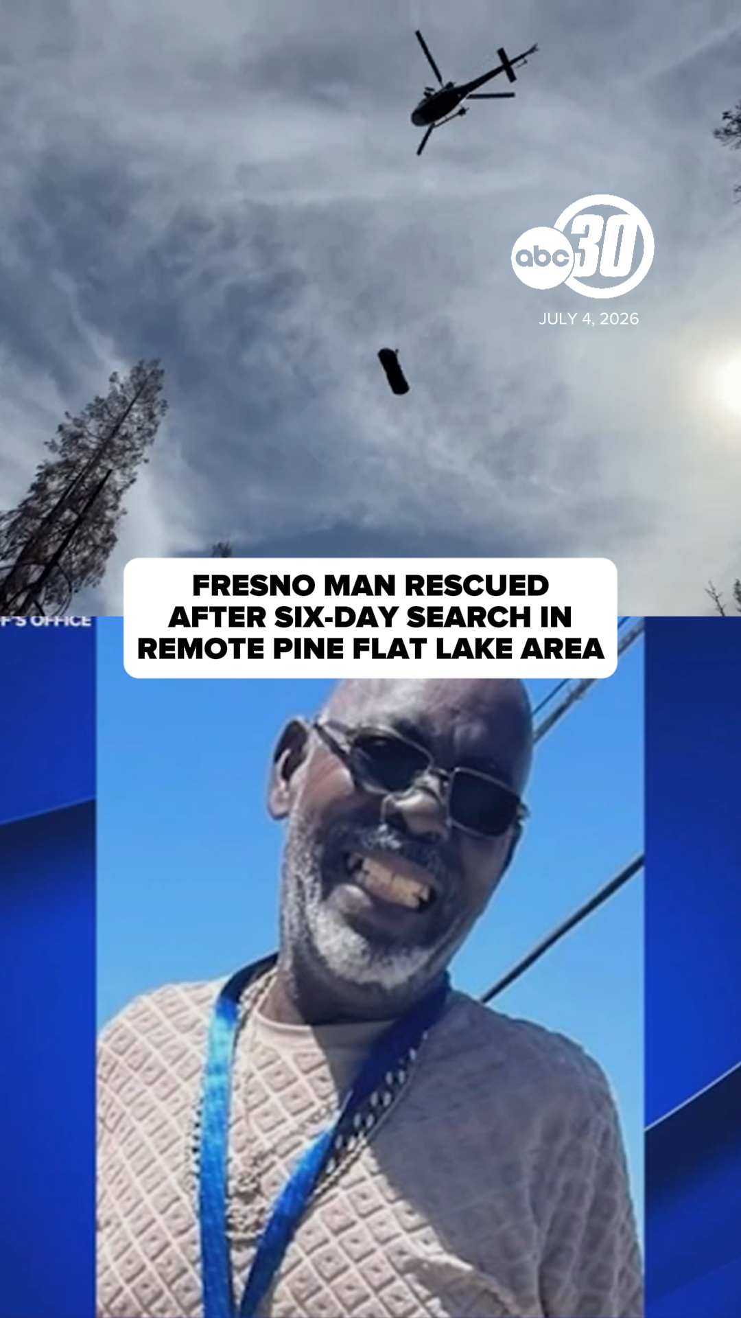 Fresno man rescued after six-day search in remote Pine Flat Lake area