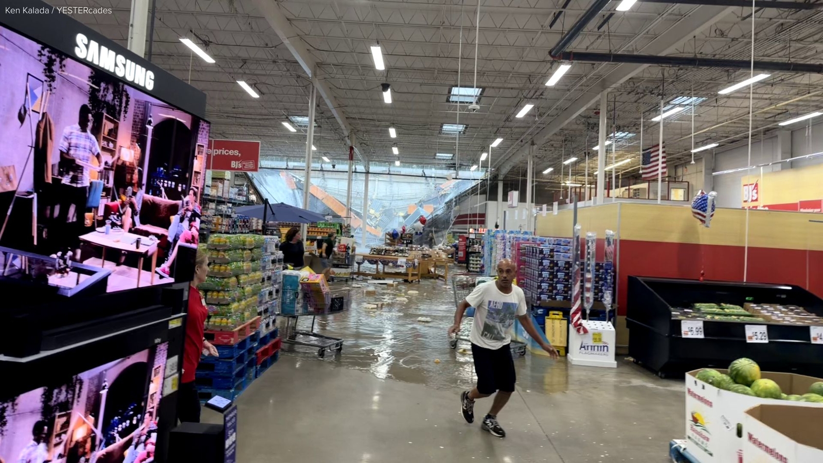Partial roof collapse at BJ's Wholesale Club in Ocean Township amid heavy rain