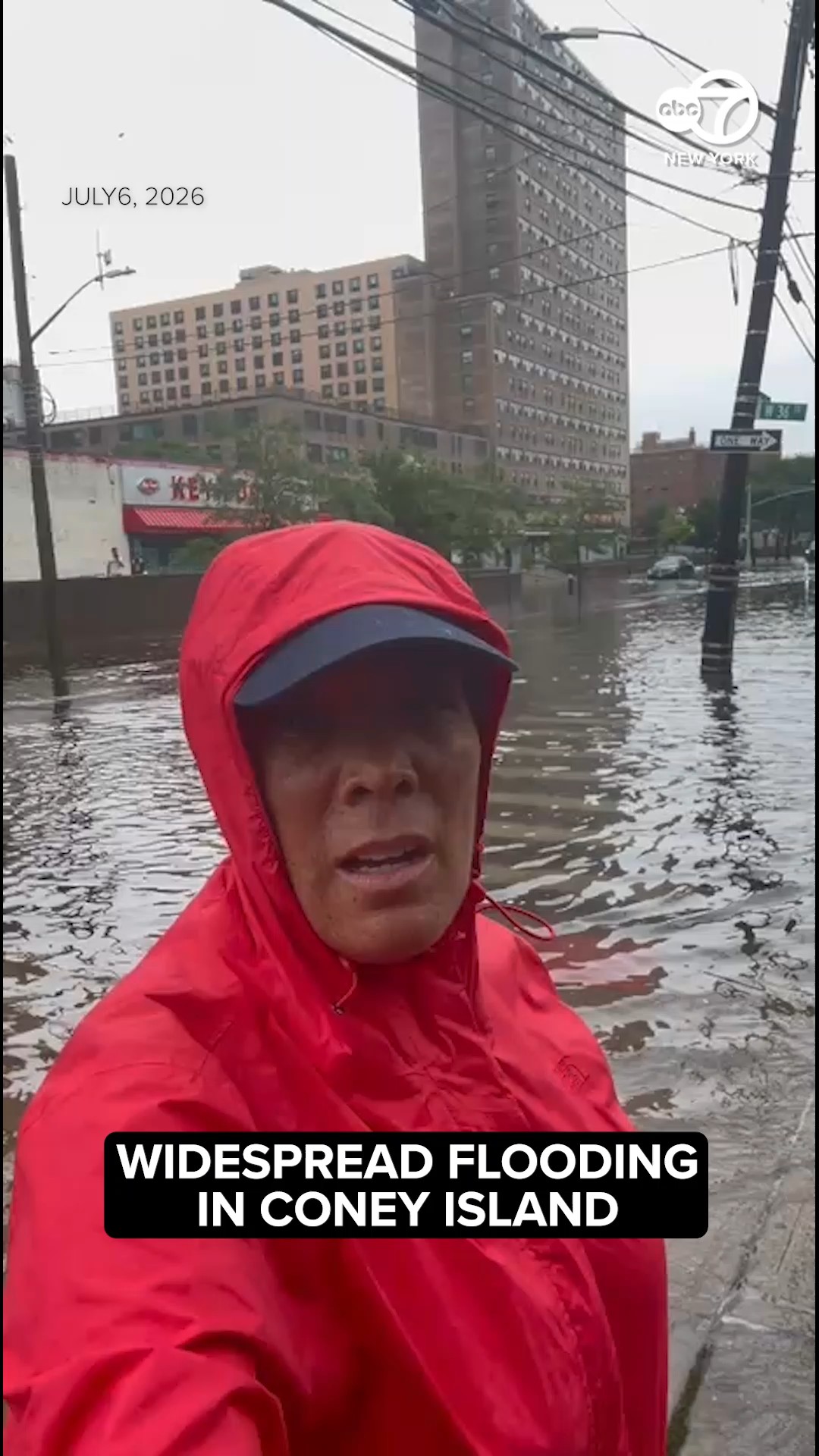 Widespread flooding in Coney Island