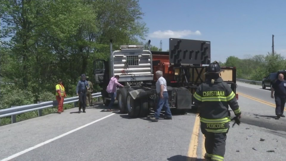 DelDOT dump truck collides with tractor-trailer in Newport